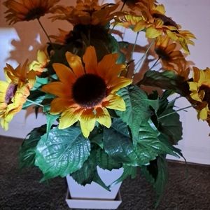 NEW PLANT, FLOWERS, FLORALS, MULTICOLOR IN WHITE POT. Very close Offer only